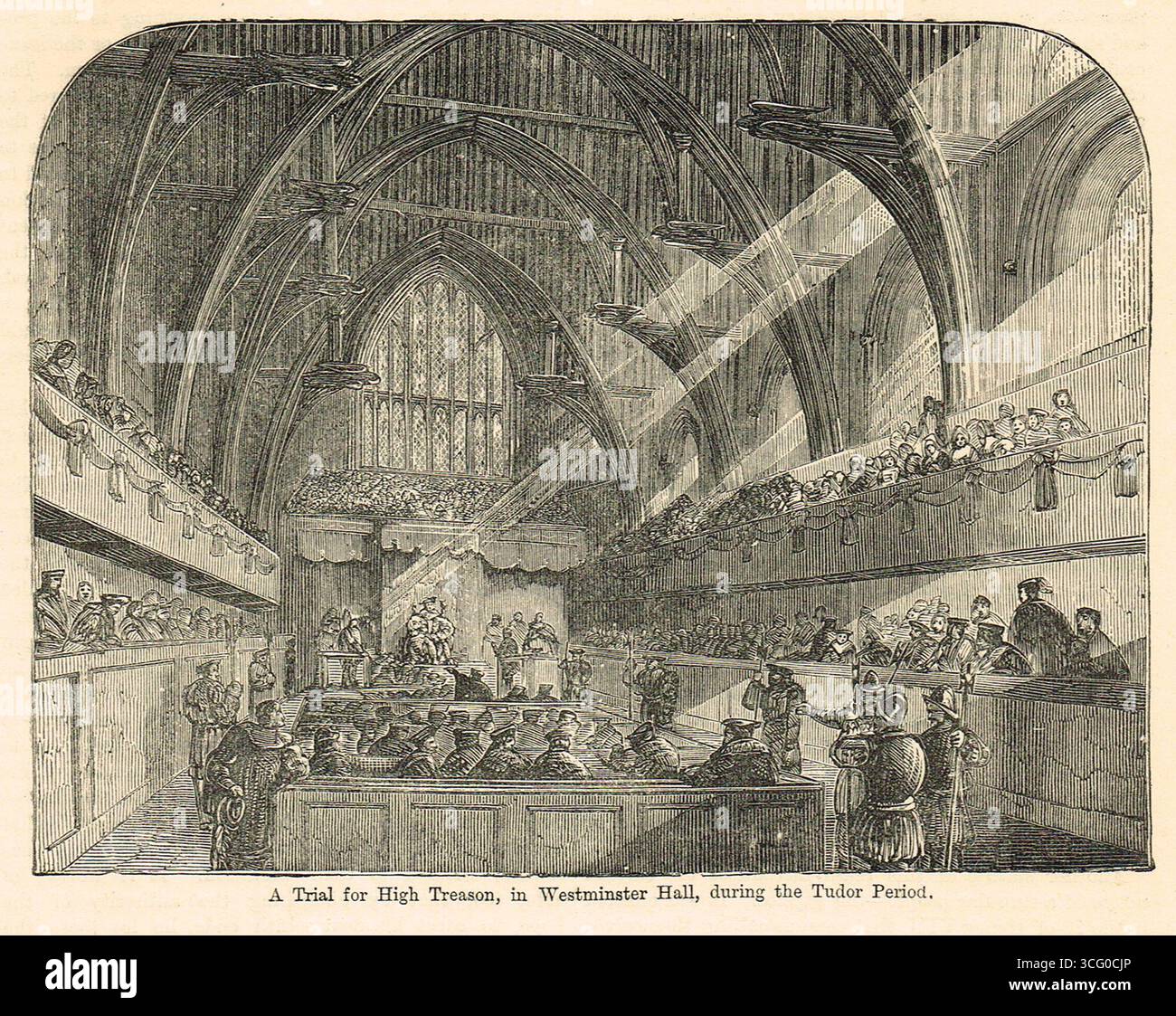 Un procès pour haute trahison à Westminster Hall à l'époque Tudor Banque D'Images
