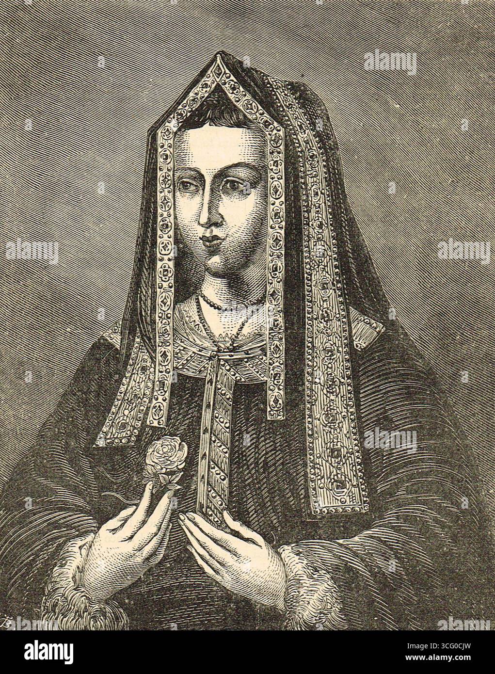 Élisabeth d'York, reine d'Angleterre, épouse du roi Henri VII Banque D'Images