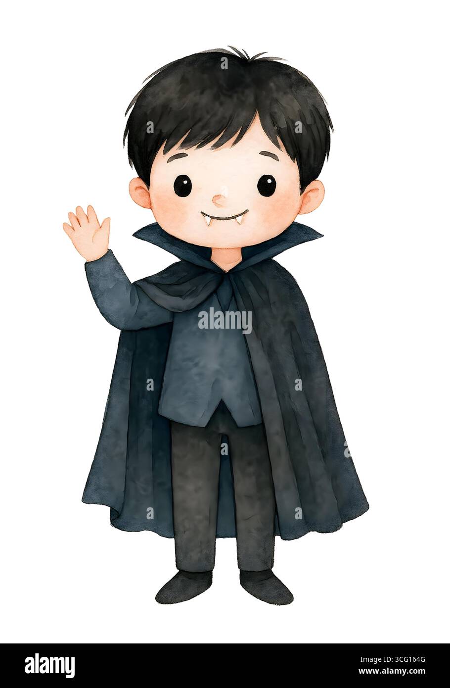 Illustration de personnage mignon d'Halloween, Clipart costume Spooky Kawaii Banque D'Images