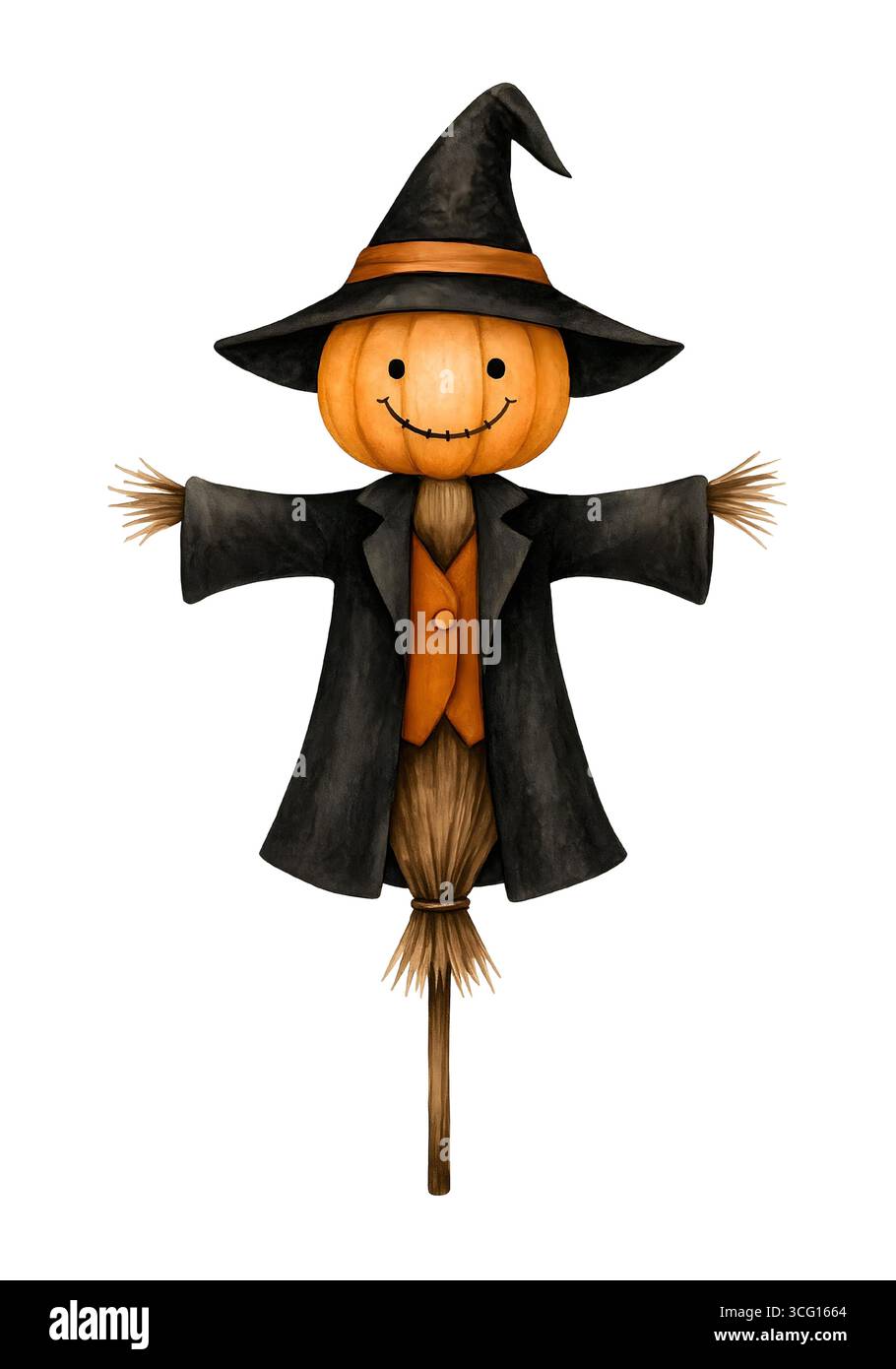 Illustration de personnage mignon d'Halloween, Clipart costume Spooky Kawaii Banque D'Images