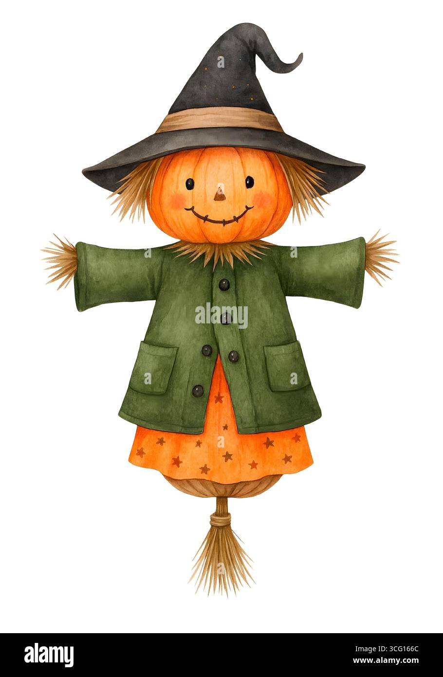 Illustration de personnage mignon d'Halloween, Clipart costume Spooky Kawaii Banque D'Images