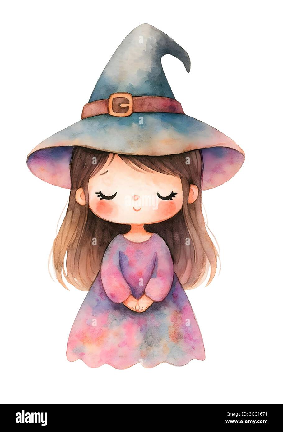 Illustration de personnage mignon d'Halloween, Clipart costume Spooky Kawaii Banque D'Images