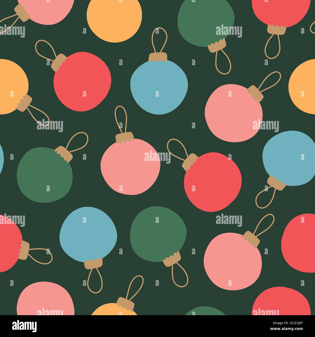 motif de noël sans couture avec des boules colorées ; idéal pour l'emballage du papier, des textiles de vacances, des fonds, des emballages cadeaux et des décoratifs saisonniers Illustration de Vecteur