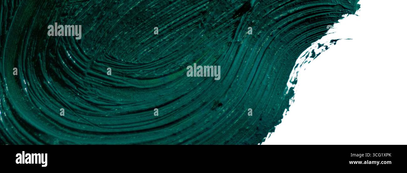 Un coup de pinceau bleu-vert pour les projets artistiques. Idéal pour les ressources graphiques pour l'image de marque et les illustrations.fond sarcelle horizontal avec espace pour le texte Banque D'Images