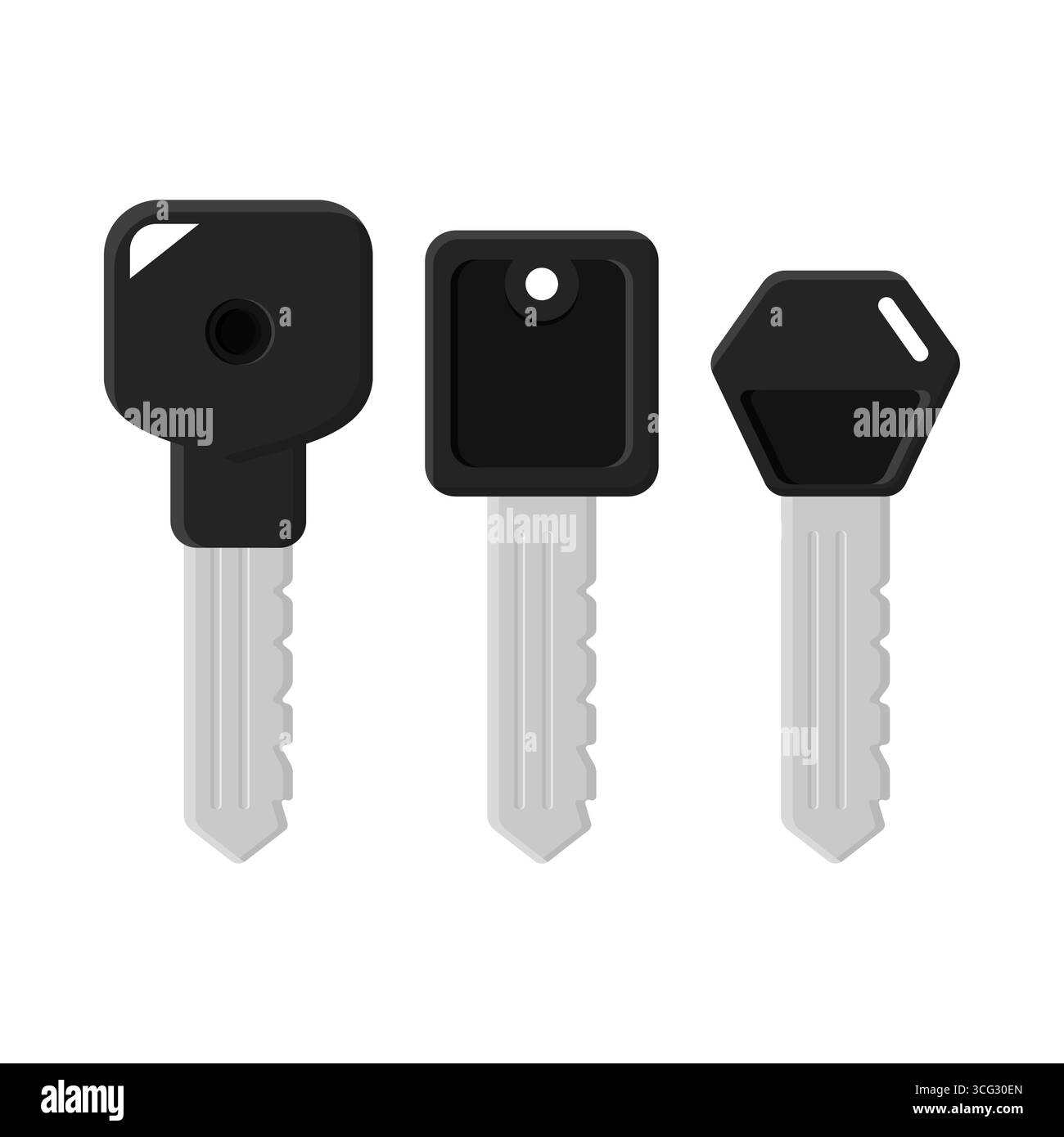 Vecteur de clé de moto noir simple. Convient pour l'automobile, la sécurité et la technologie. Icône clé sur fond blanc. Illustration de Vecteur