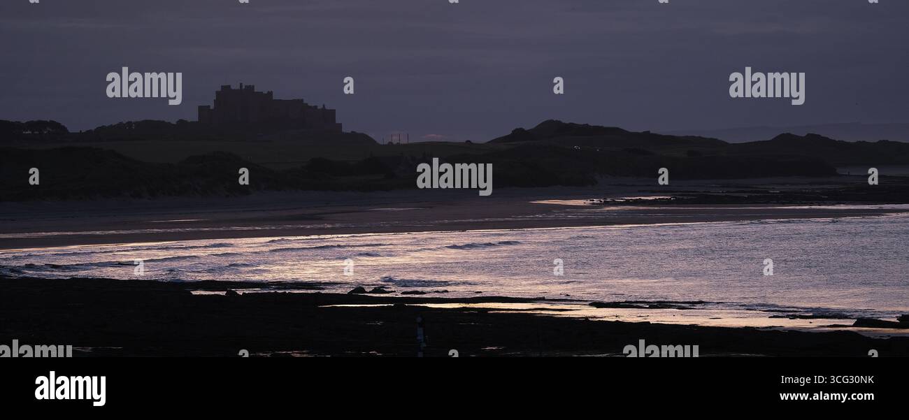 Fin de soirée à Seahouses, Northumberland, Royaume-Uni. Banque D'Images