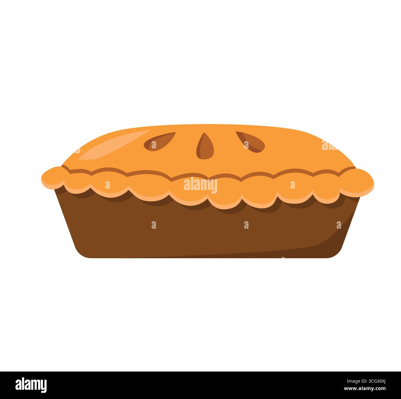 Icône de tarte aux pommes, gâteau typique américain de Thanksgiving - illustration vectorielle Illustration de Vecteur