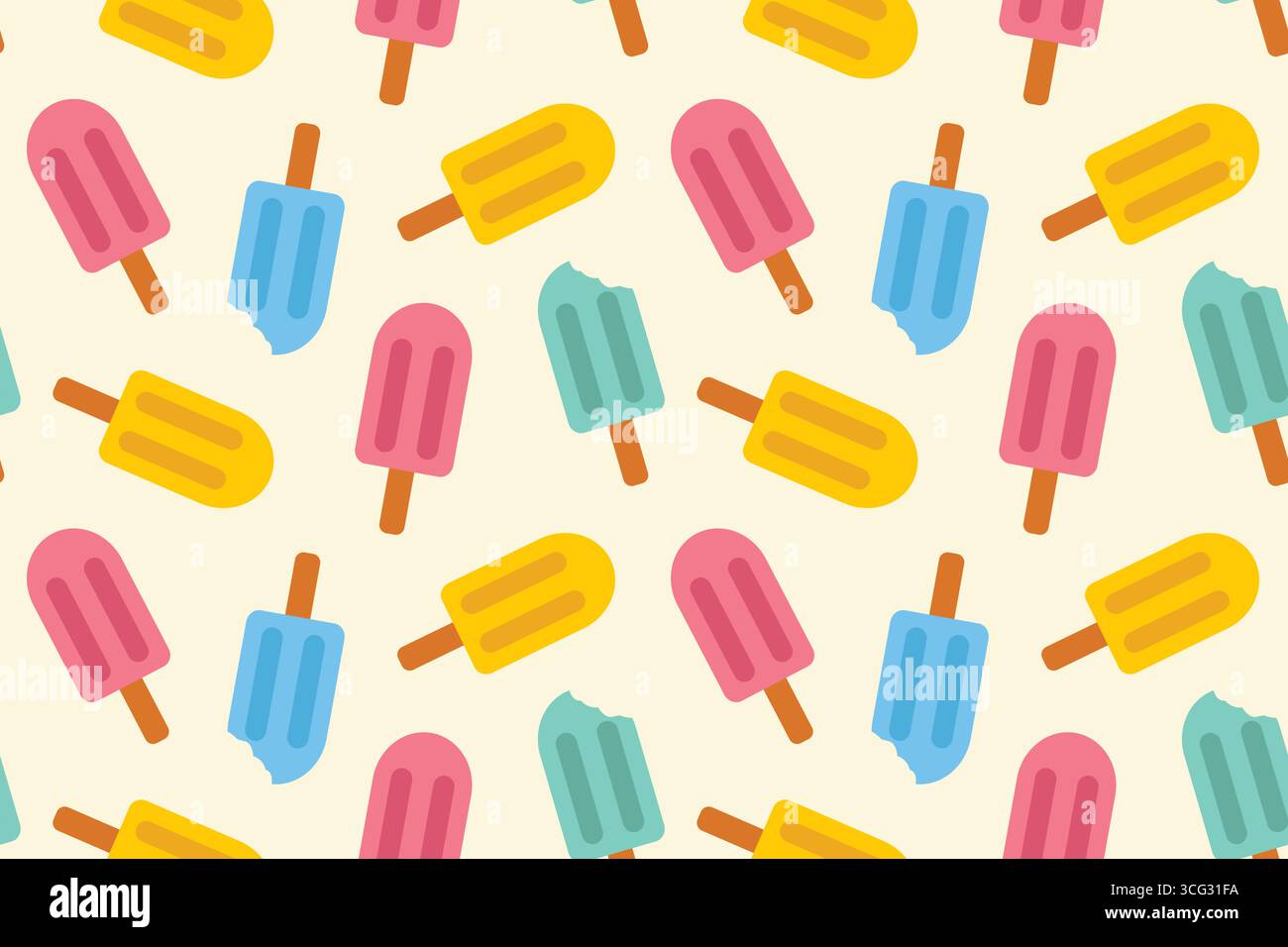 modèle coloré de crème glacée sans couture d'été, idéal pour l'emballage, textile, papier peint, carte de voeux - illustration vectorielle Illustration de Vecteur