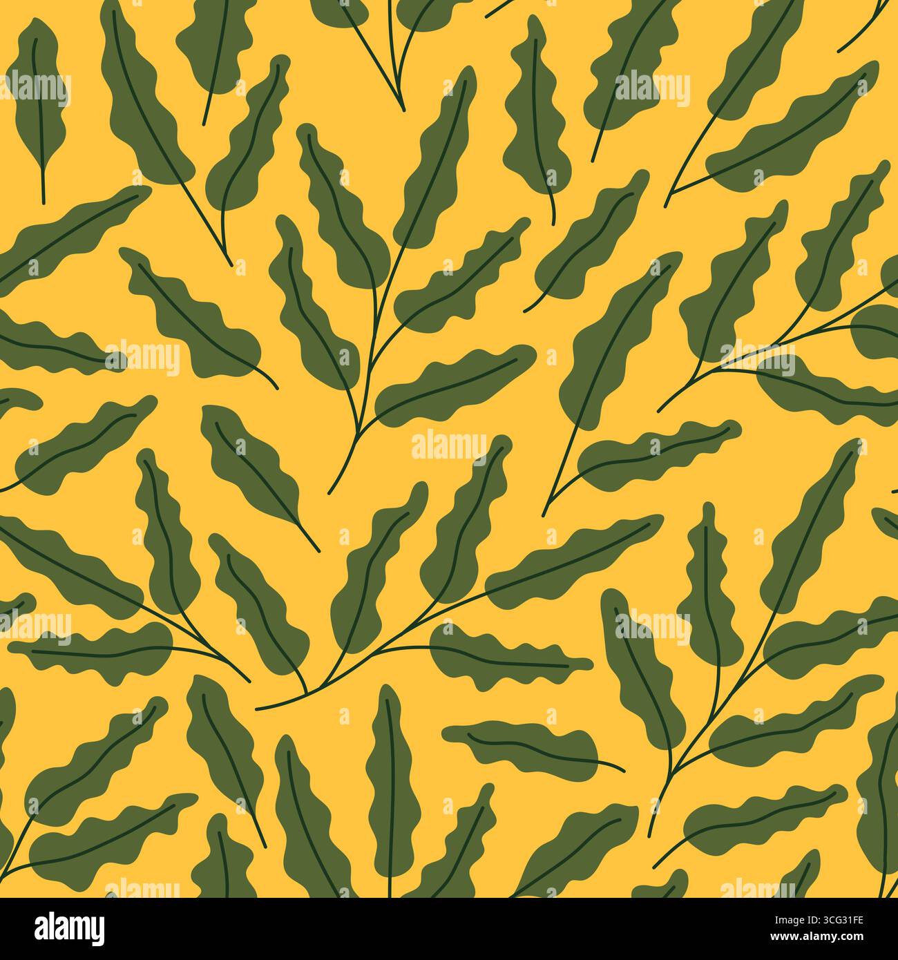 modèle sans couture avec des feuilles vertes - illustration vectorielle Illustration de Vecteur