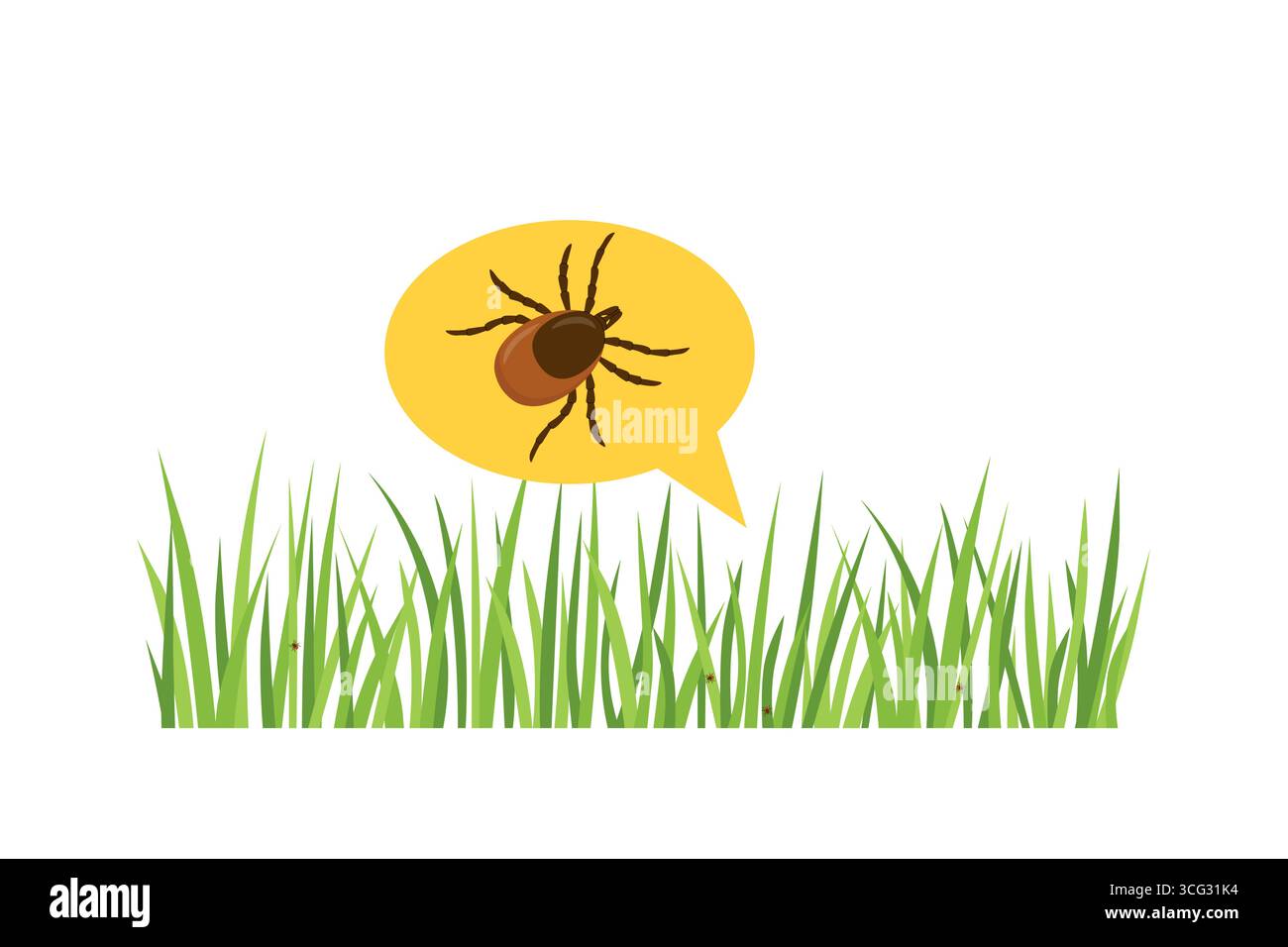 insecte de tique dans l'herbe, idéal pour le matériel éducatif, les campagnes de sensibilisation à la santé, illustration vectorielle de concept lyme Illustration de Vecteur