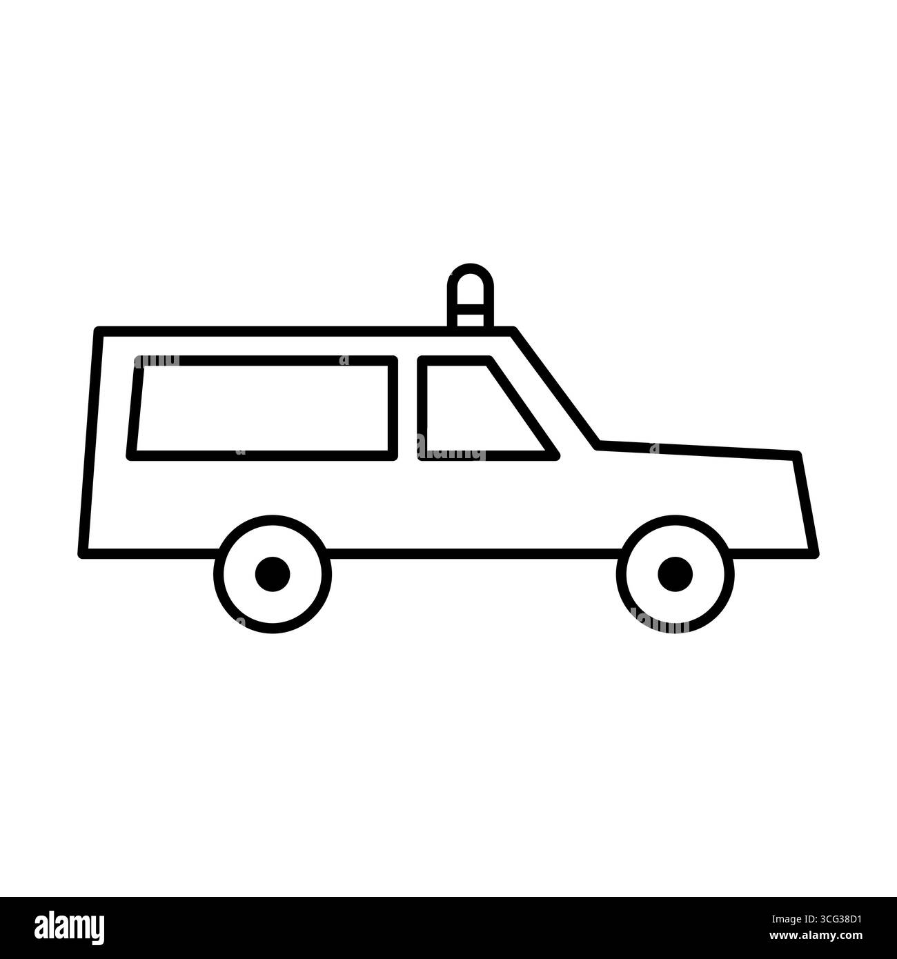 icône de voiture d'icône de ligne avec illustration vectorielle de conception de sirène Illustration de Vecteur