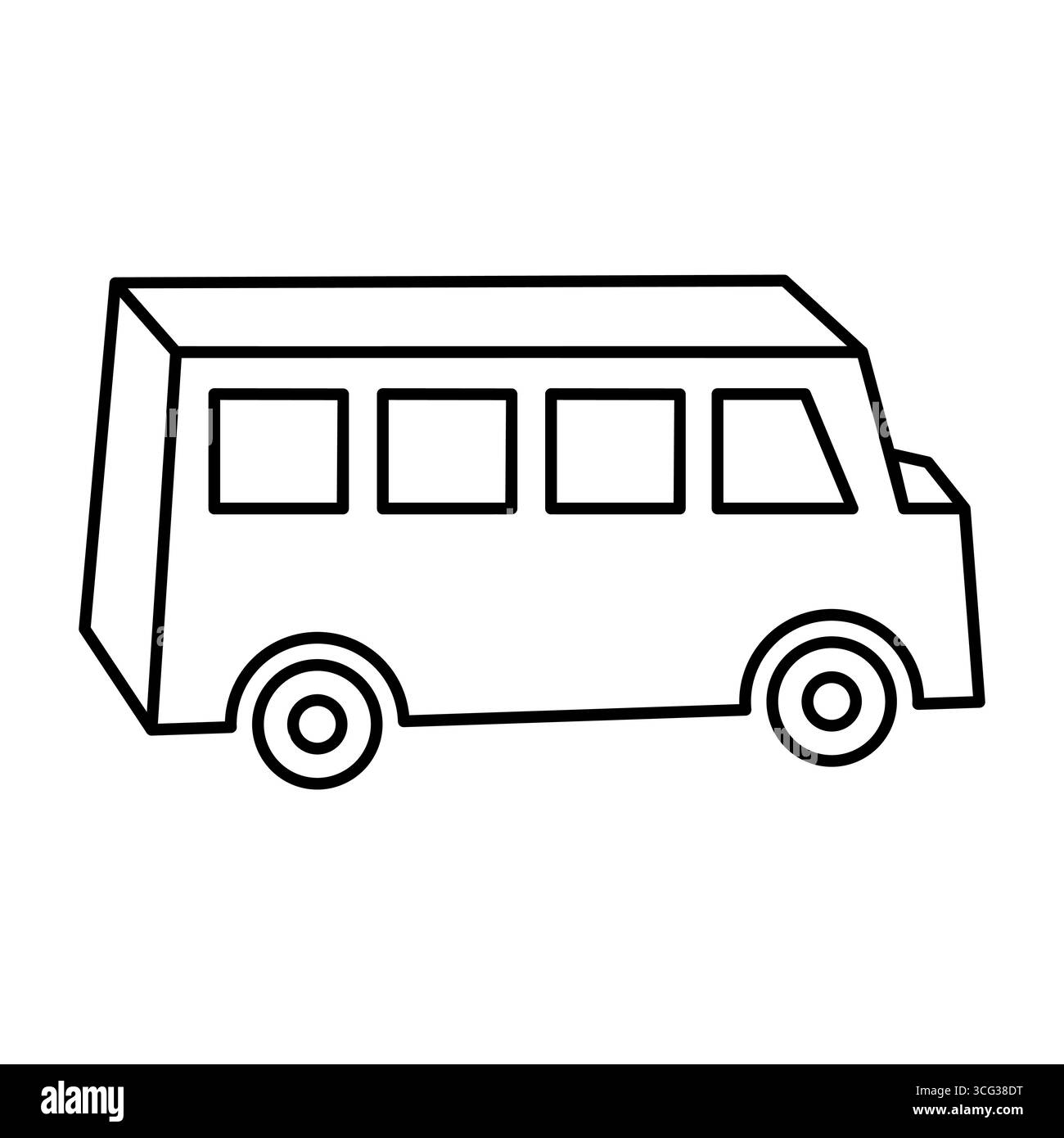 ligne icône de vecteur de bus scolaire plat Illustration de Vecteur