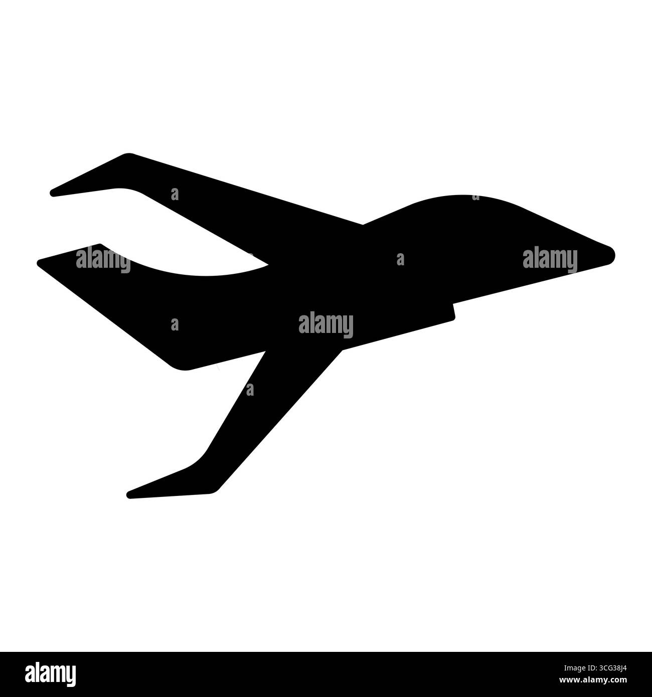 illustration vectorielle d'un jet privé en vol. la conception est un contour net, représentant l'avion d'une vue latérale avec son corps élégant, ses ailes, et Illustration de Vecteur