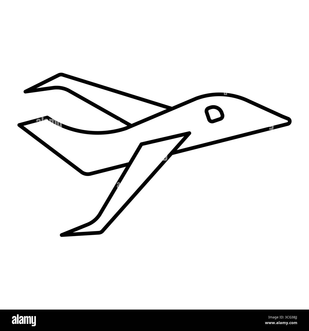 vecteur de contour de jet privé simple d'icône de ligne Illustration de Vecteur