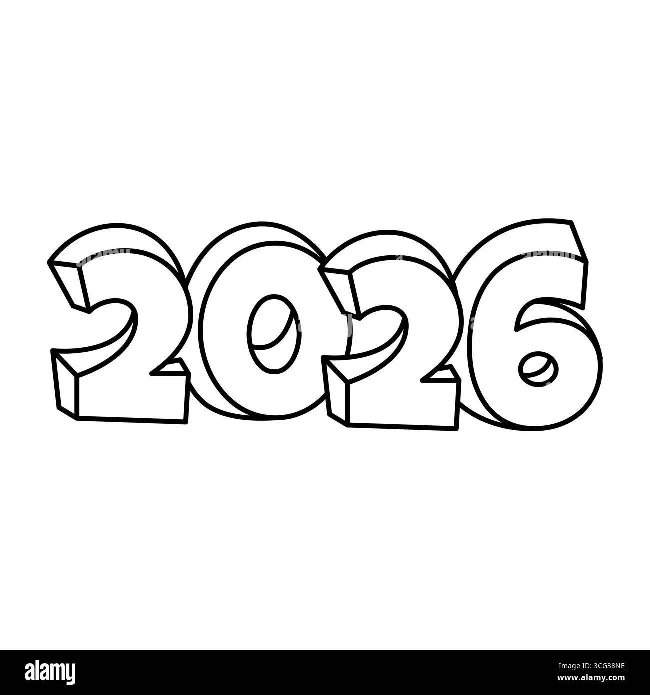 aperçu du vecteur de l'an 2026 Illustration de Vecteur