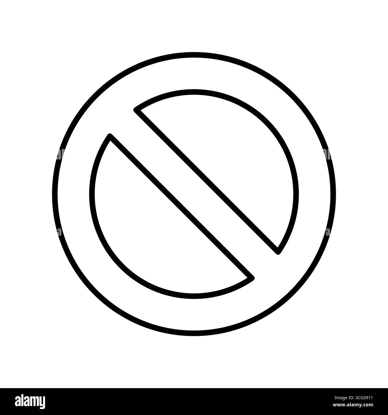 aucun contour d'icône de vecteur de symbole. panneau interdit. le design minimaliste, composé d'un cercle avec une ligne diagonale, représente la restriction, w Illustration de Vecteur