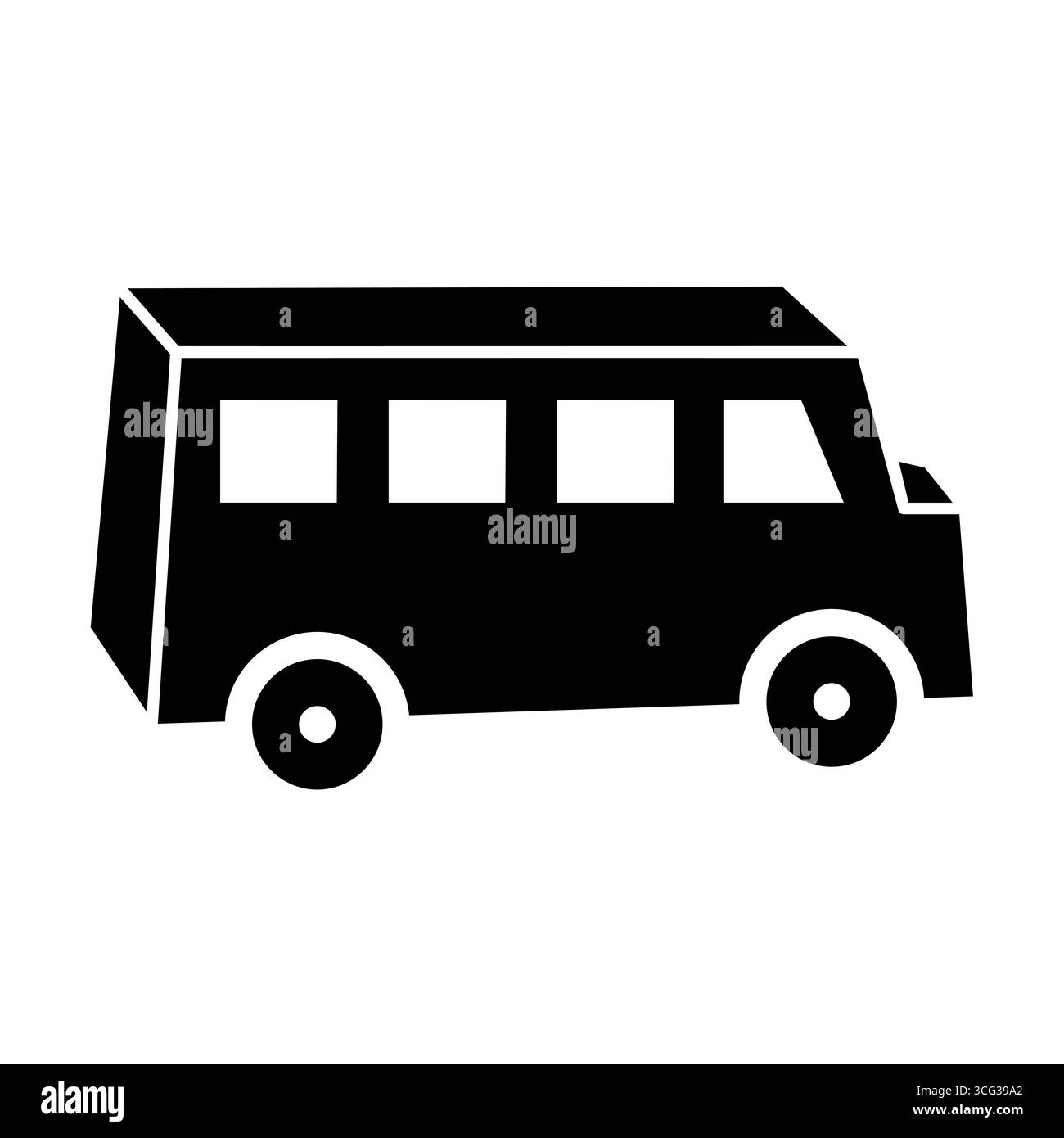 icône de vecteur solide minibus van. illustration vectorielle d'un minibus ou d'une fourgonnette. le design minimaliste et plein de solides représente le transport, publi Illustration de Vecteur