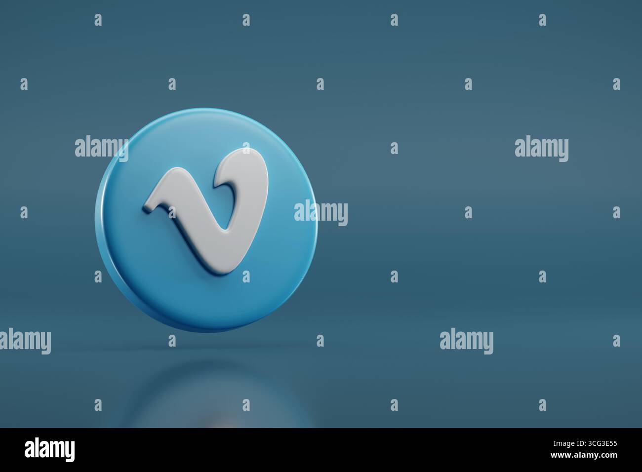 Buenos Aires, Argentine ; 16 août 2025 : logo Vimeo tridimensionnel avec espace de copie. illustration 3d. Banque D'Images