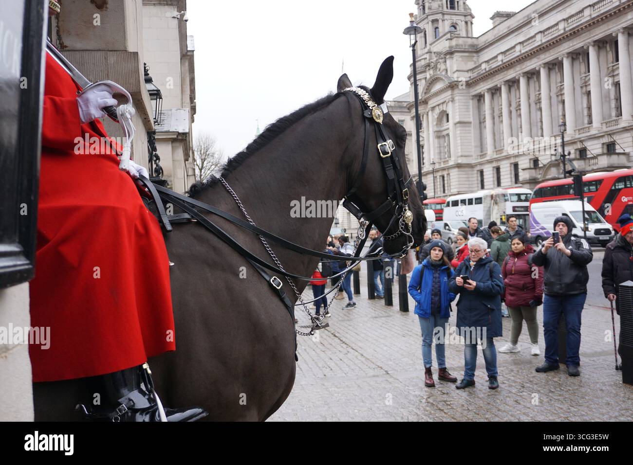 La garde royale du roi à cheval dans le centre de Londres Angleterre 9 mars 2023 destination touristique dans la capitale britannique Banque D'Images