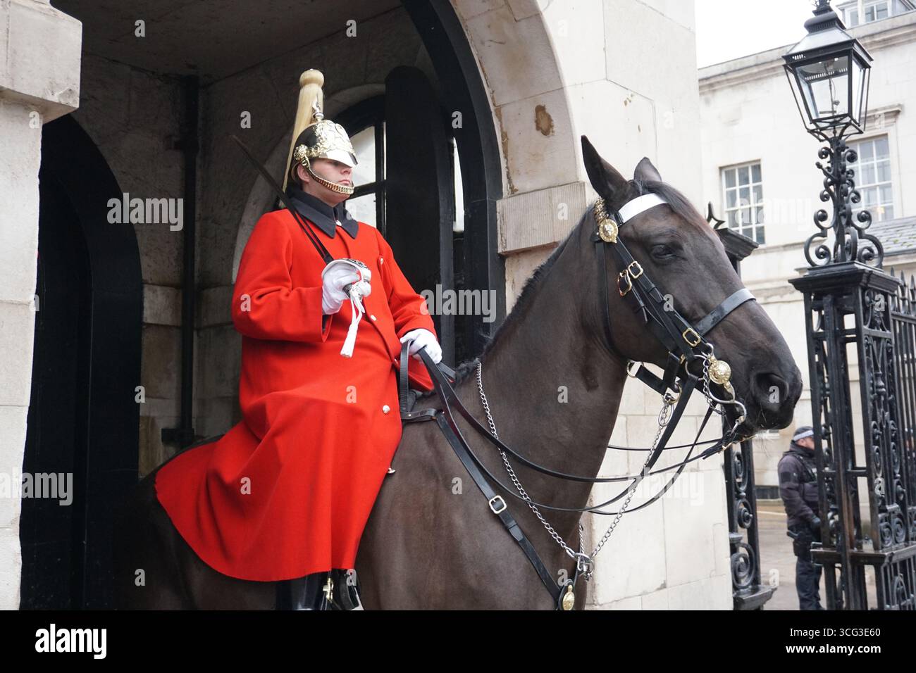 La garde royale du roi à cheval dans le centre de Londres Angleterre 9 mars 2023 destination touristique dans la capitale britannique Banque D'Images