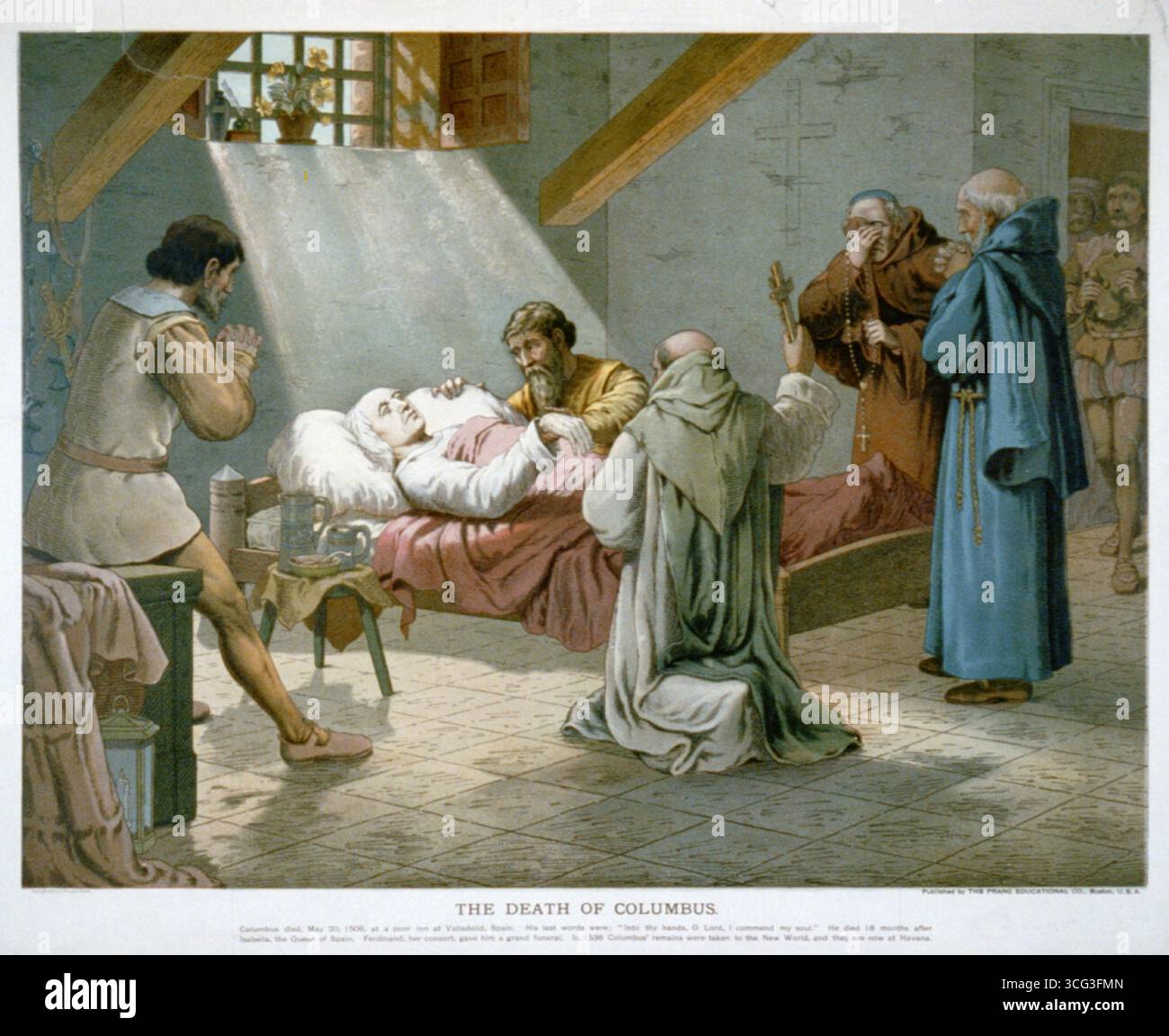 La mort de Colomb, lithographie de L. Prang & Co, 1893 Banque D'Images