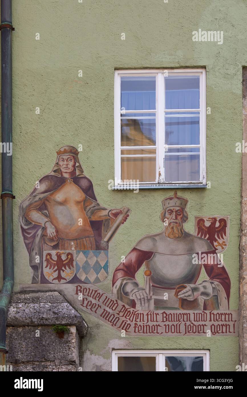 Décoration de maison dans la vieille ville (Altstadt), Innsbruck, Autriche Banque D'Images
