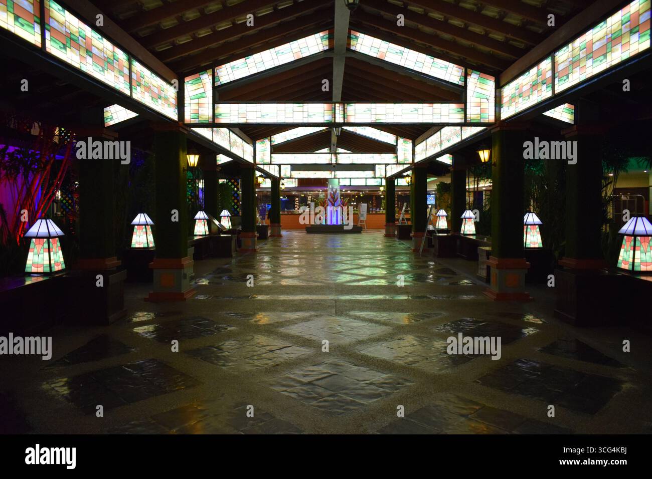 Tropical Exotic Hotel Resort Lobby Corridor Banque D'Images