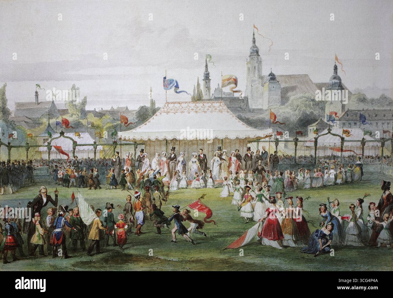 Gregorius Festival, 1845, Cobourg, haute-Franconie, Bavière, Allemagne, historique, reproduction restaurée numériquement à partir d'un original du XIXe siècle, date d'enregistrement non indiquée Banque D'Images