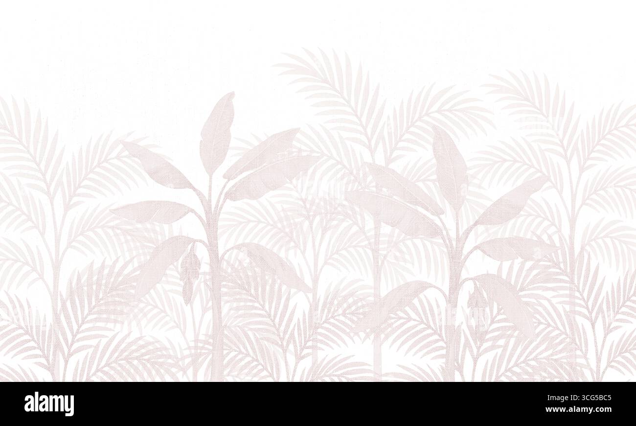 Fond de feuillage tropical - palmiers, feuilles de la jungle et plantes exotiques, Seamless nature Design, JPG Banque D'Images