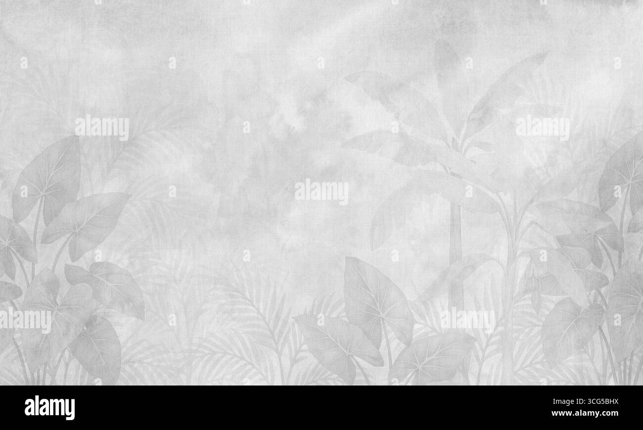 Fond de feuillage tropical - palmiers, feuilles de la jungle et plantes exotiques, Seamless nature Design, JPG Banque D'Images