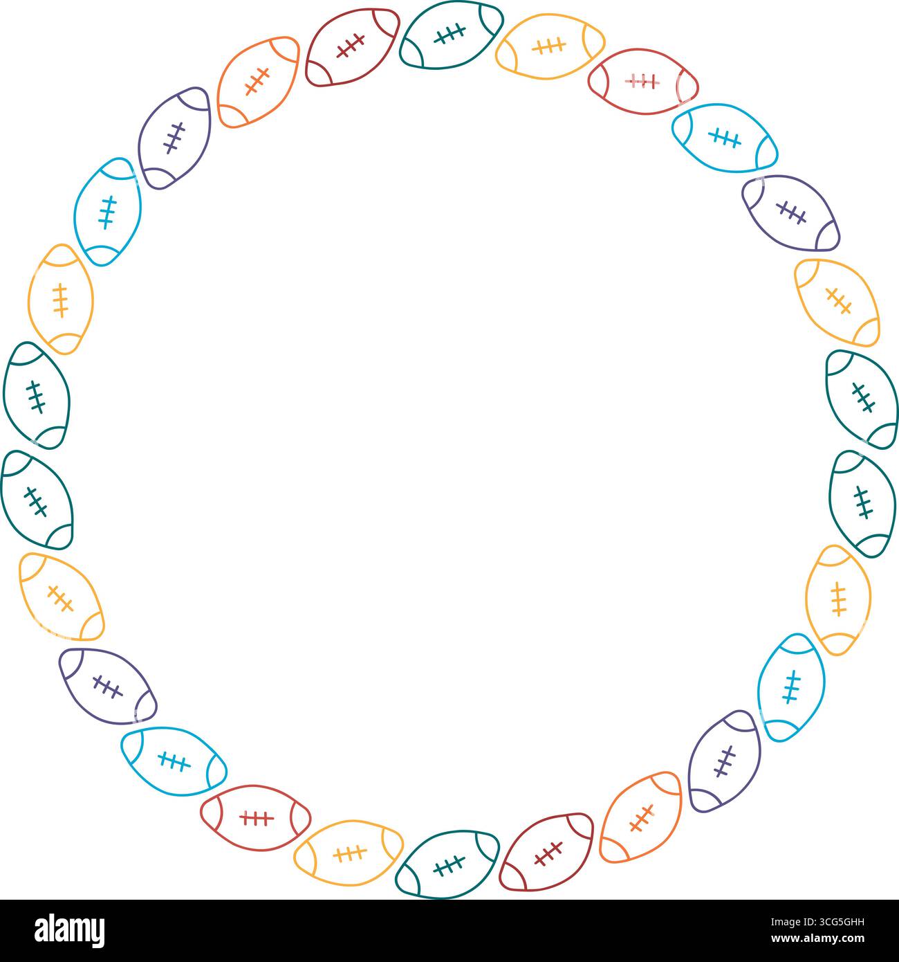 Cadre de sport de football. Design coloré pour modèle de joueurs de football américain. Illustration de Vecteur