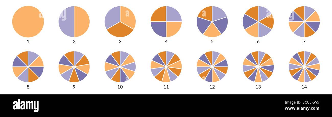 Icônes de couleur de diagramme circulaire ou infographie de segment ou symbole de partie de diagramme de roue rond illustration vectorielle Illustration de Vecteur