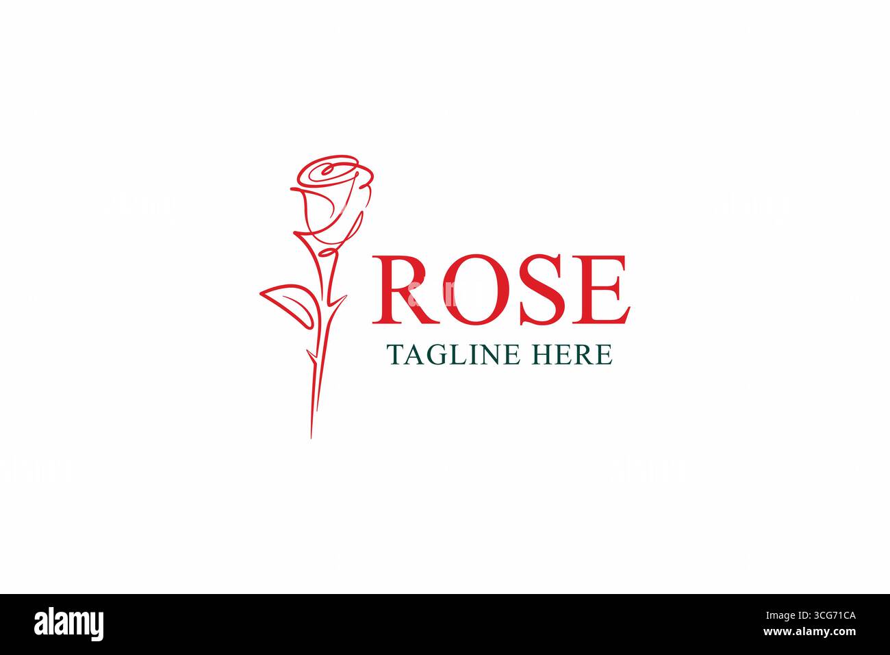 Rose Line Art logo illustration abstraite concept d'entreprise féminine Illustration de Vecteur