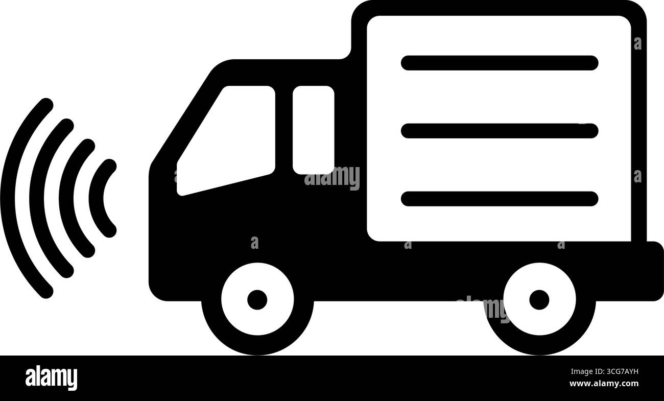 Illustration de l'icône vectorielle de conduite autonome (camion) Illustration de Vecteur