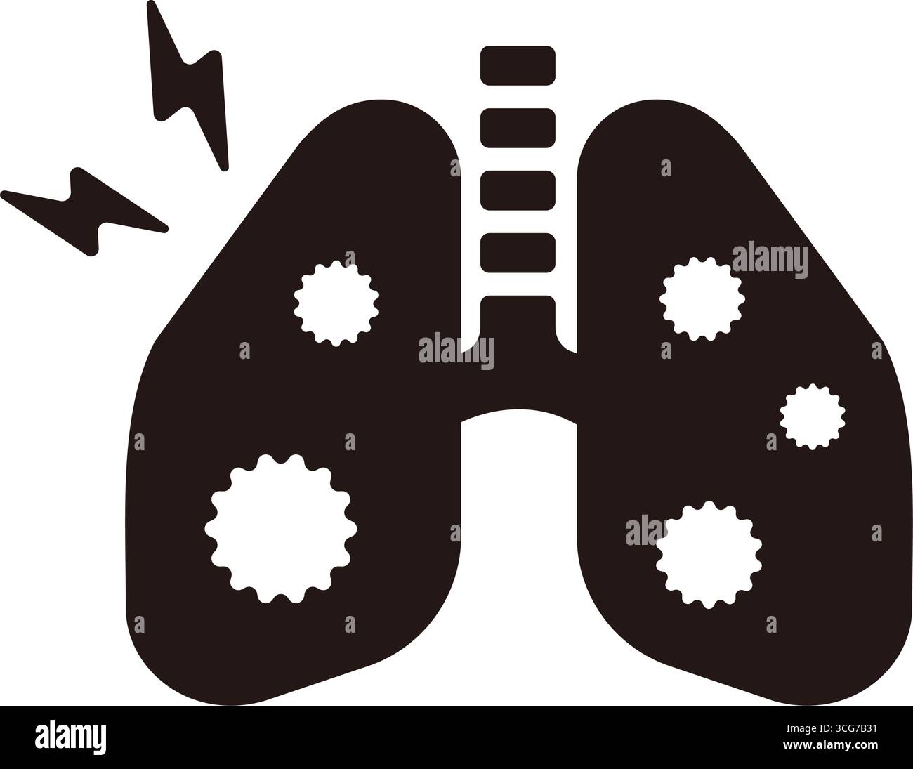 Illustration d'icône vectorielle Lung Silhouette (cancer du poumon) Illustration de Vecteur