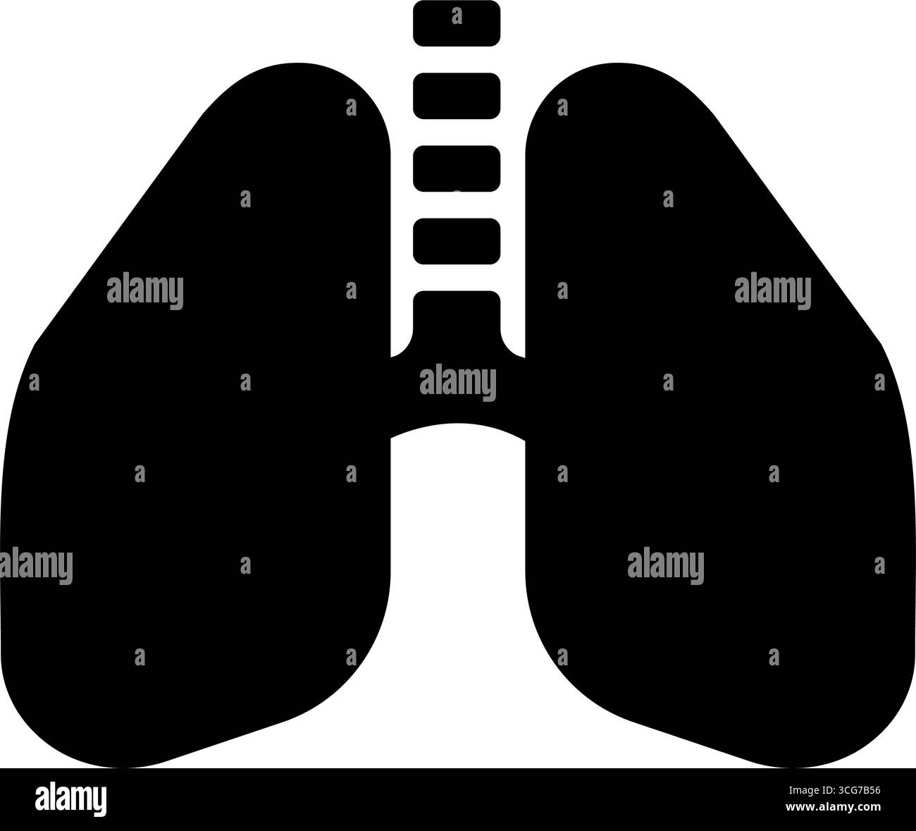 Illustration d'icône vectorielle Lung Silhouette Illustration de Vecteur