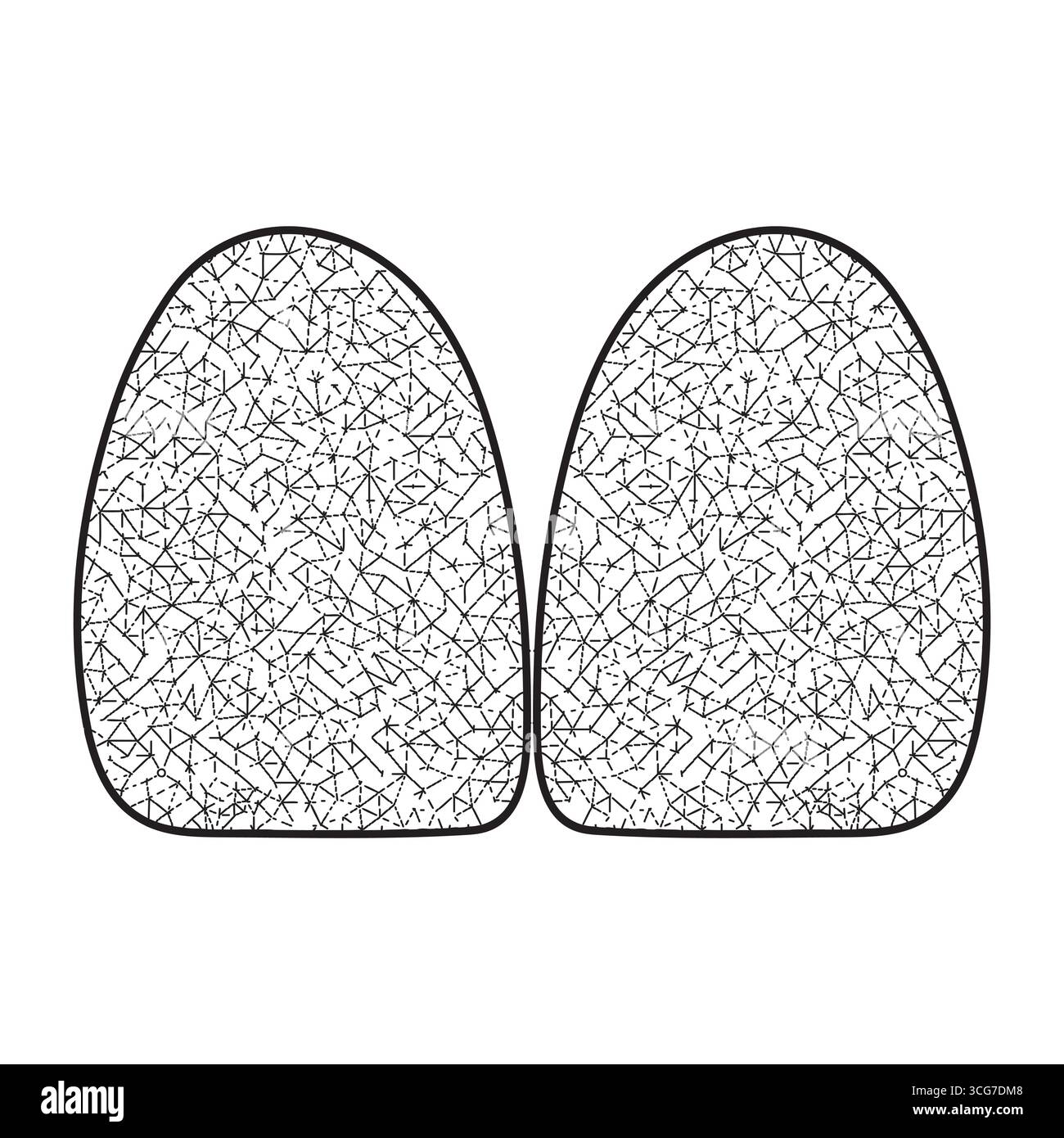 Dents de devant stylisées, structure en maille noire, concept abstrait d'anatomie dentaire Illustration de Vecteur