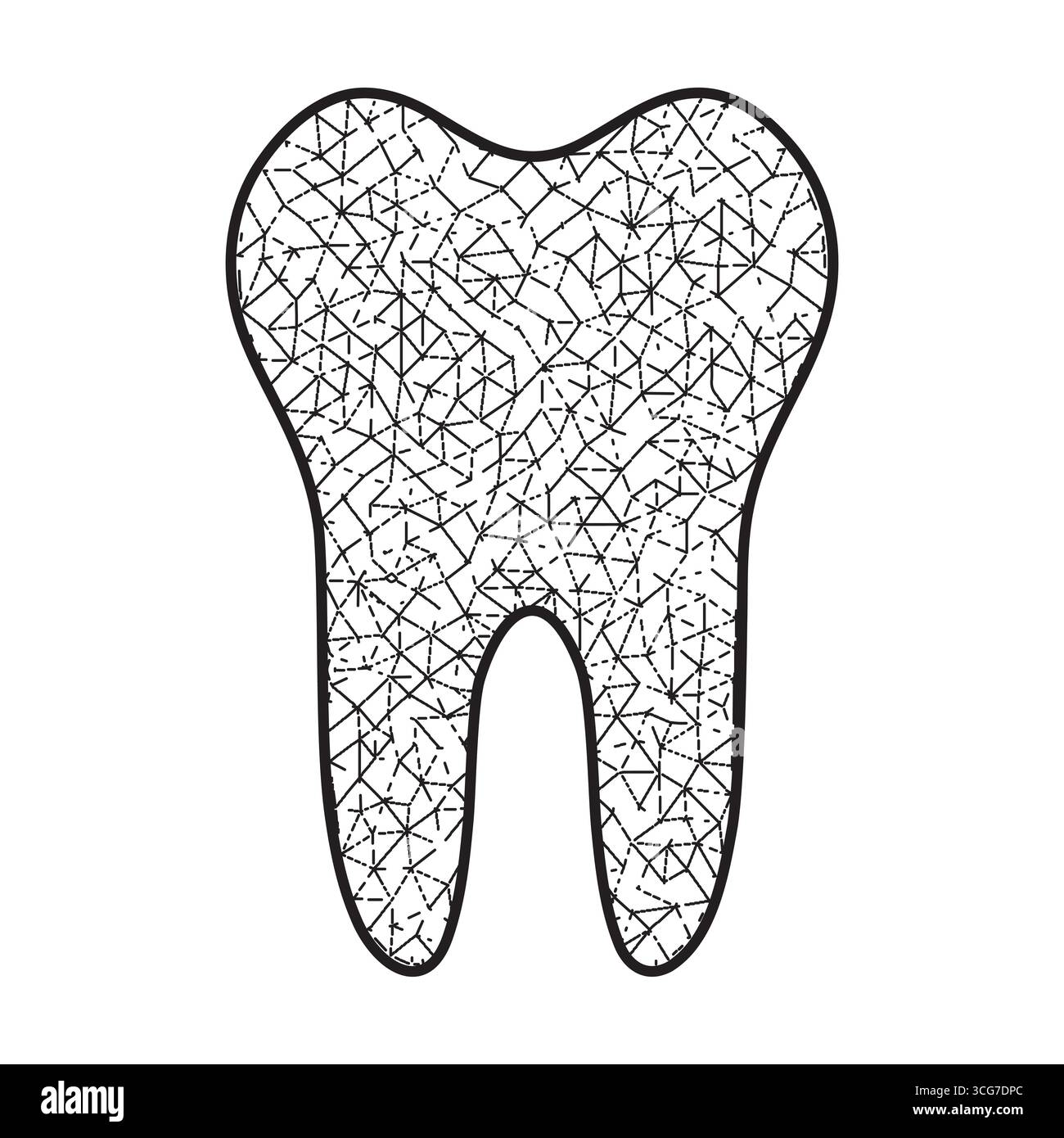 Dents stylisées d'icône dentaire texture de maille complexe pour la conception médicale Illustration de Vecteur