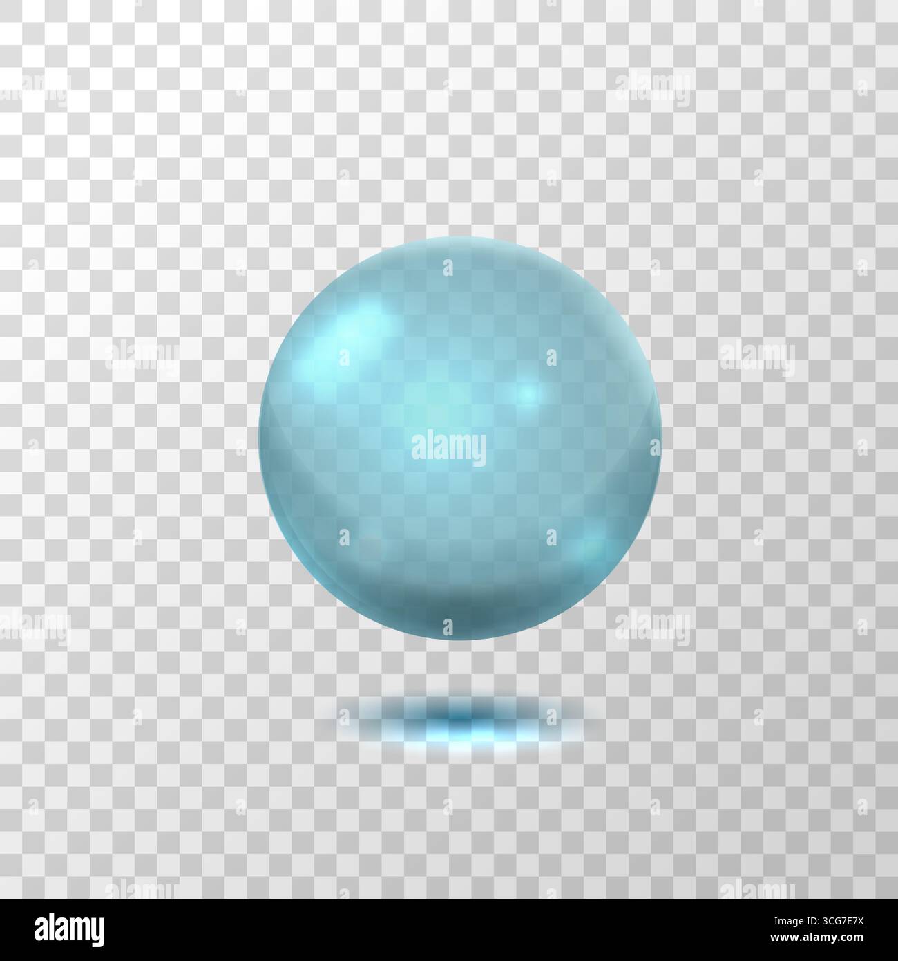 Bulle de verre transparente réaliste. Gouttelette d'eau transparente ou sphère brillante ronde avec réflexions lumineuses, élément vectoriel isolé Illustration de Vecteur