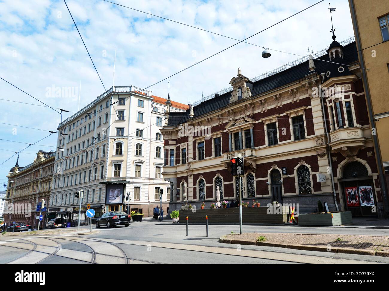 Le beau bâtiment ancien sur Erottajankatu 13 à Helsinki, Finlande. Banque D'Images Le beau bâtiment ancien sur Erottajankatu 13 à Helsinki, Finlande. Banque D'Images