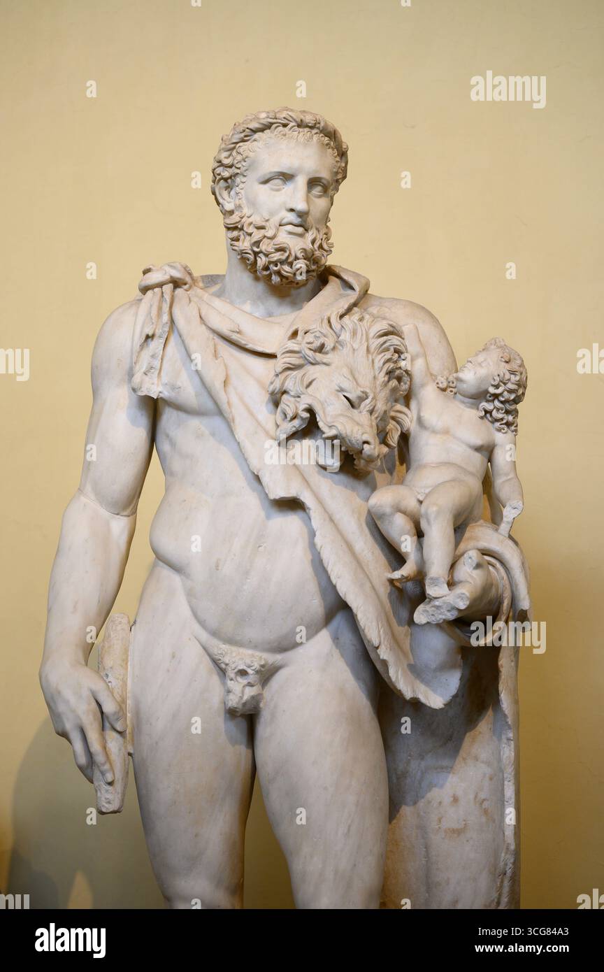Rome. Italie. Hercule avec Telephos nourrisson, 2e copie C AD, probablement d'un original hélénistique tardif. Museo Chiaramonti. Musées du Vatican. Musei Vaticani Banque D'Images