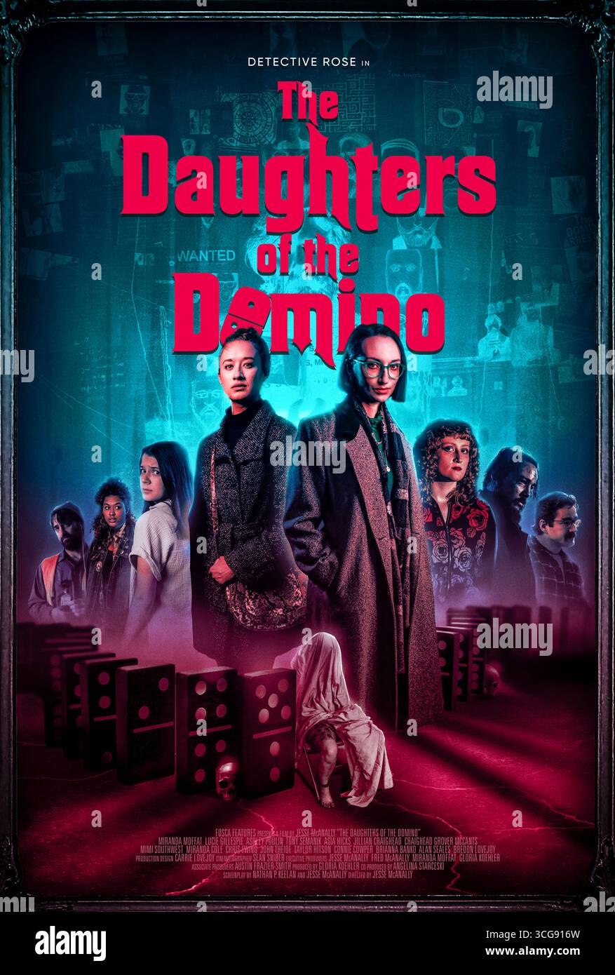 The Daughters of the Domino (2025) réalisé par Jesse McAnally avec Miranda Moffat, Lucie Gillespie et Ashley Poulin. Un noir moderne sur une mère qui doit se réunir avec sa sœur détective séparée pour retrouver sa fille adolescente disparue. Affiche AMÉRICAINE À une feuille POUR USAGE ÉDITORIAL UNIQUEMENT. Crédit : fonctionnalités BFA / Fosca Banque D'Images