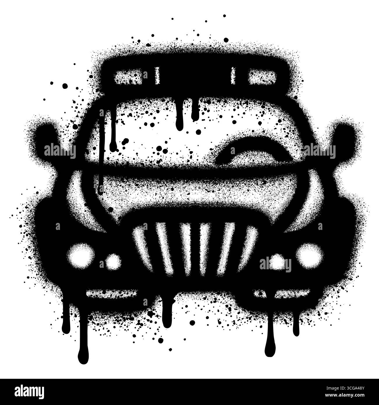 Voiture de police Graffiti peinte au pistolet isolée avec un fond blanc. Illustration de Vecteur Voiture de police Graffiti peinte au pistolet isolée avec un fond blanc. Illustration de Vecteur