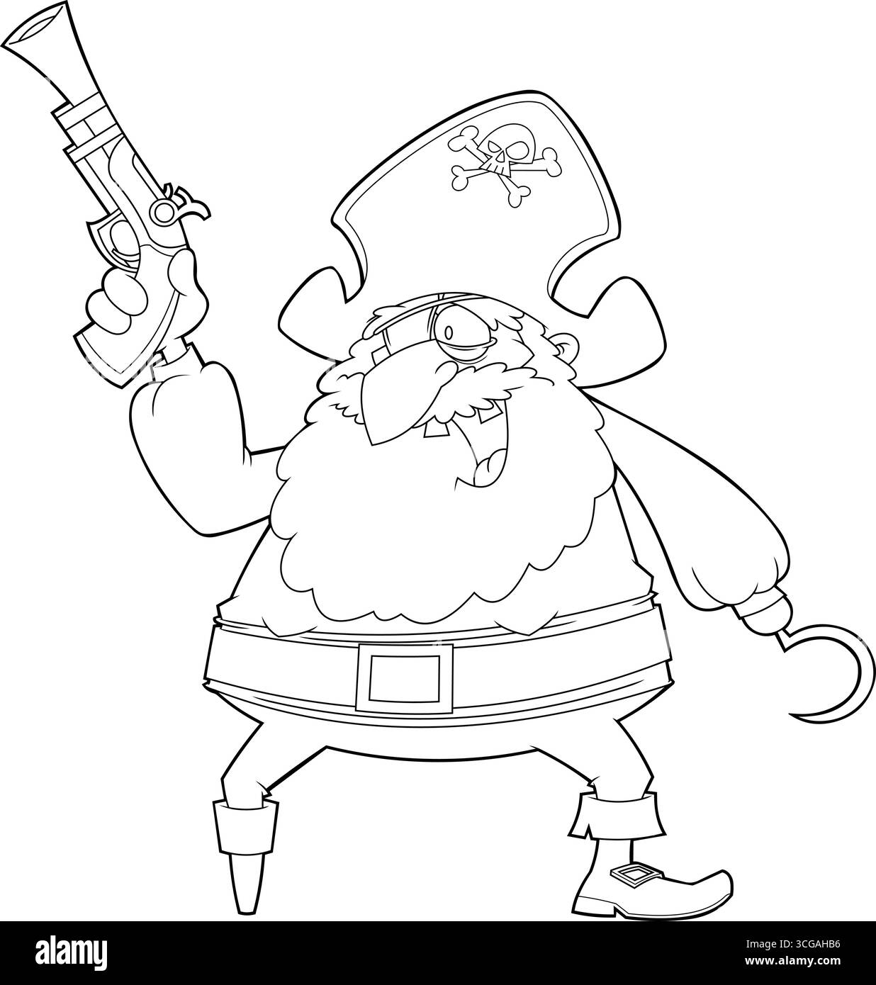 Décrit drôle Pirate Cartoon personnage avec pistolet et crochet. Illustration vectorielle dessinée à la main isolée sur fond transparent Illustration de Vecteur Décrit drôle Pirate Cartoon personnage avec pistolet et crochet. Illustration vectorielle dessinée à la main isolée sur fond transparent Illustration de Vecteur