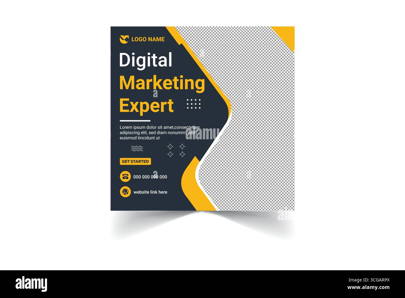 Modèle de médias sociaux de marketing numérique propre et moderne illustration vectorielle de bannière d'entreprise Illustration de Vecteur