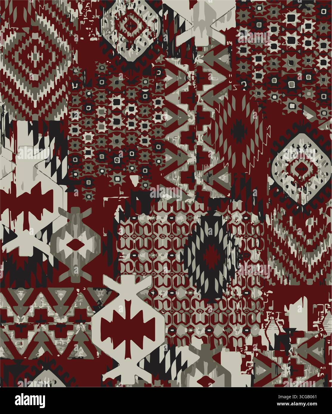 Ikat modèle sans couture, conception géométrique, motif ethnique fait à la main, Ikat ethnique tribal, couleurs boho papier peint sans couture. Arrière-plan abstrait ethnique Ikat Illustration de Vecteur