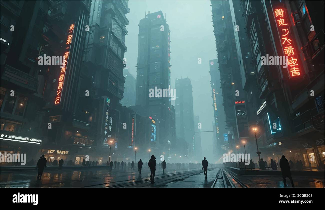Bâtiment de ville futuriste 3D avec la lumière du soleil, Skycraper, New york, Illustration de Vecteur