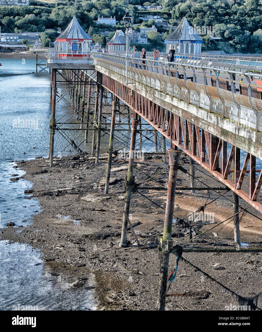 Bangor Pier - Garth Pier - structure classée victorienne Grade II, Garth Road, Bangor, Gwynedd, pays de Galles du Nord, pays de Galles, Royaume-Uni Banque D'Images