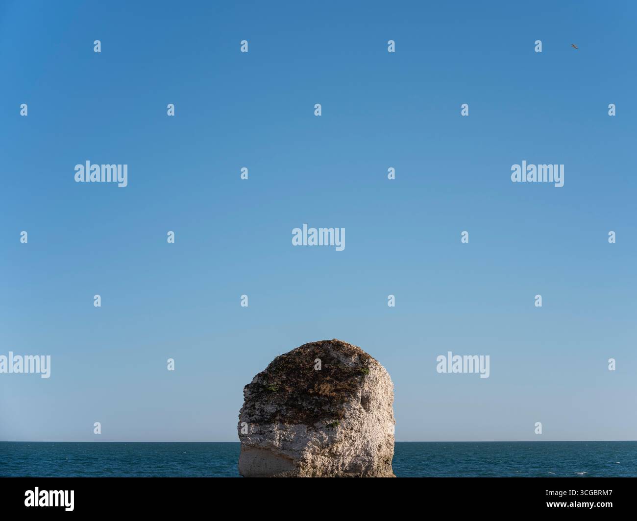 La cheminée maritime à Freshwater Bay sur la côte sud-ouest de l'île de Wight Banque D'Images