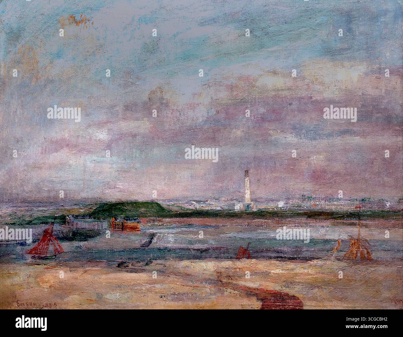 Le phare d'Ostende - Ostende par James Ensor 1860-1949 Belgique belge , Musée Lille France. Banque D'Images
